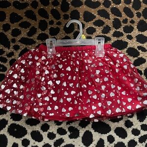 Red Heart Patterned Kids Skirt